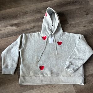 Natasha Zinko Heart Embroidered Hoodie Sweatshirt